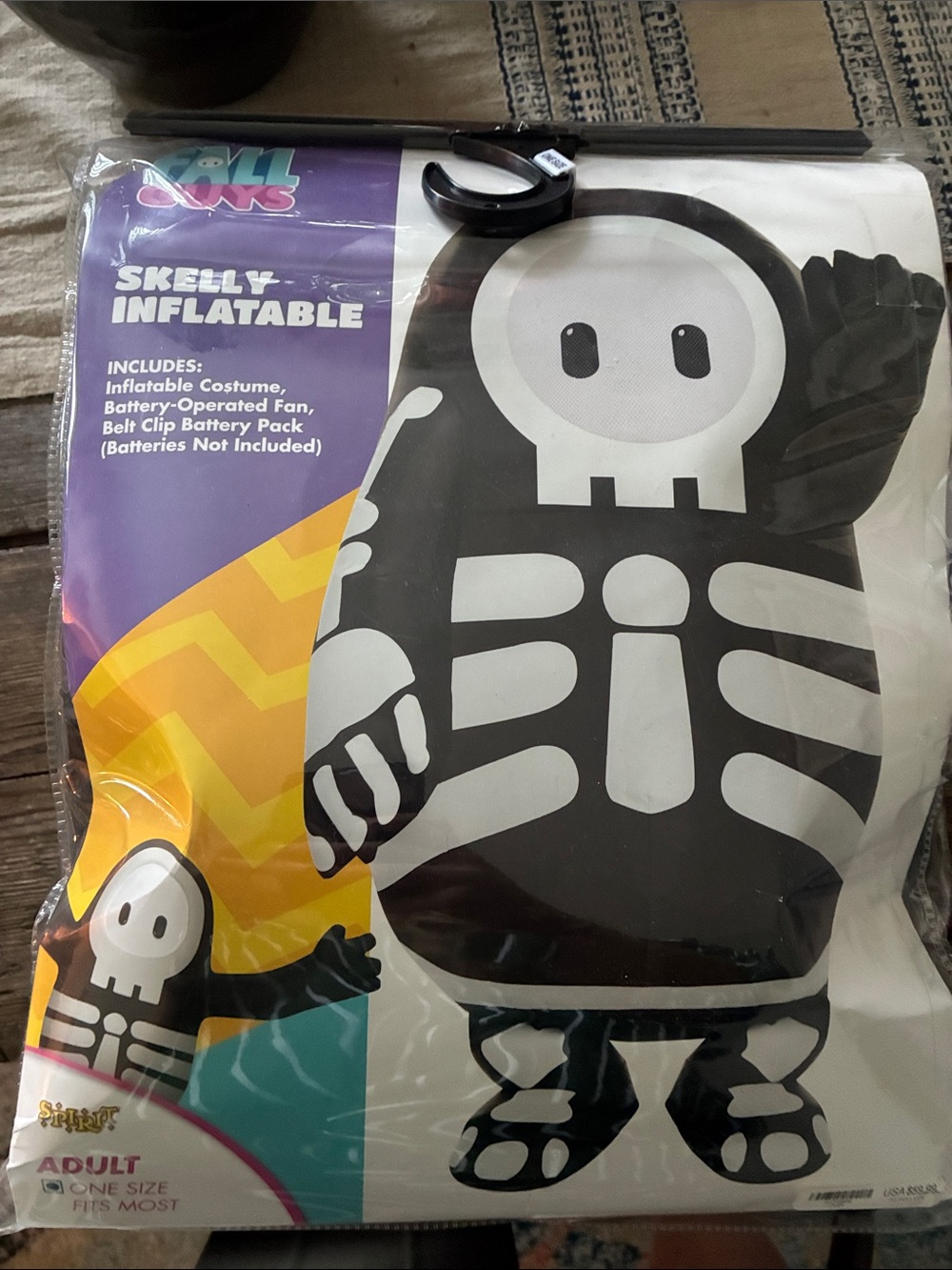 Skelly Inflatable adult Costume - Black & White